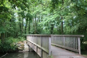 rive avec un pont du Thérain